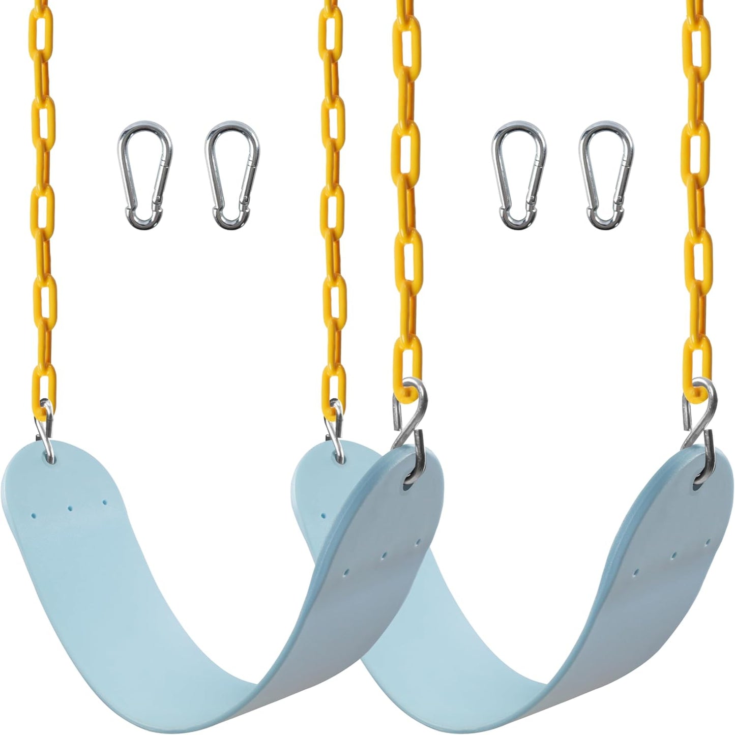 Sunnyglade 2-Pack Pastel Blue Heavy Duty Swing Seats 26.5x5.5 Inch with 66" Chains