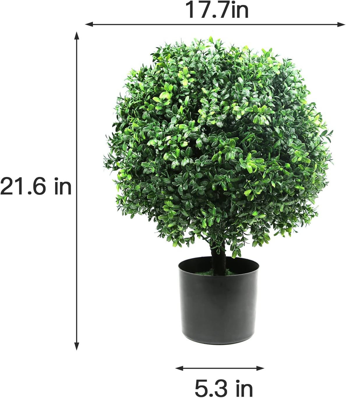 Sunnyglade 21.6” Tall Artificial Boxwood Topiary Balls (Set of 2)