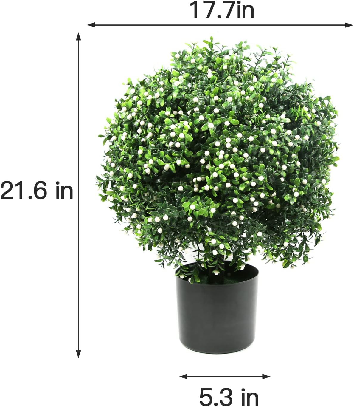 Sunnyglade 21.6” Tall Artificial Jasmine Topiary Balls (Set of 2)