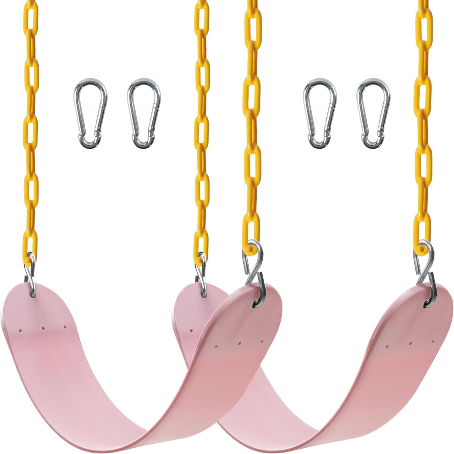 Sunnyglade 2-Pack Pastel Pink Heavy Duty Swing Seats 26.5x5.5 Inch with 66" Chains