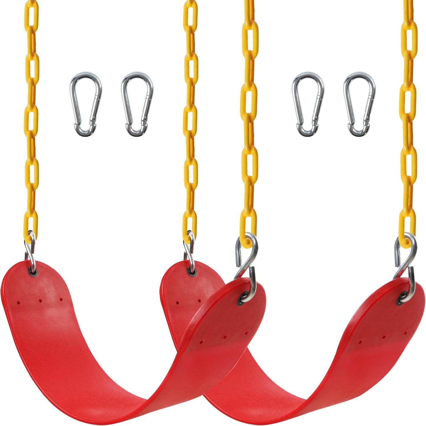 Sunnyglade 2-Pack Red Heavy Duty Swing Seats 26.5x5.5 Inch with 66" Chains