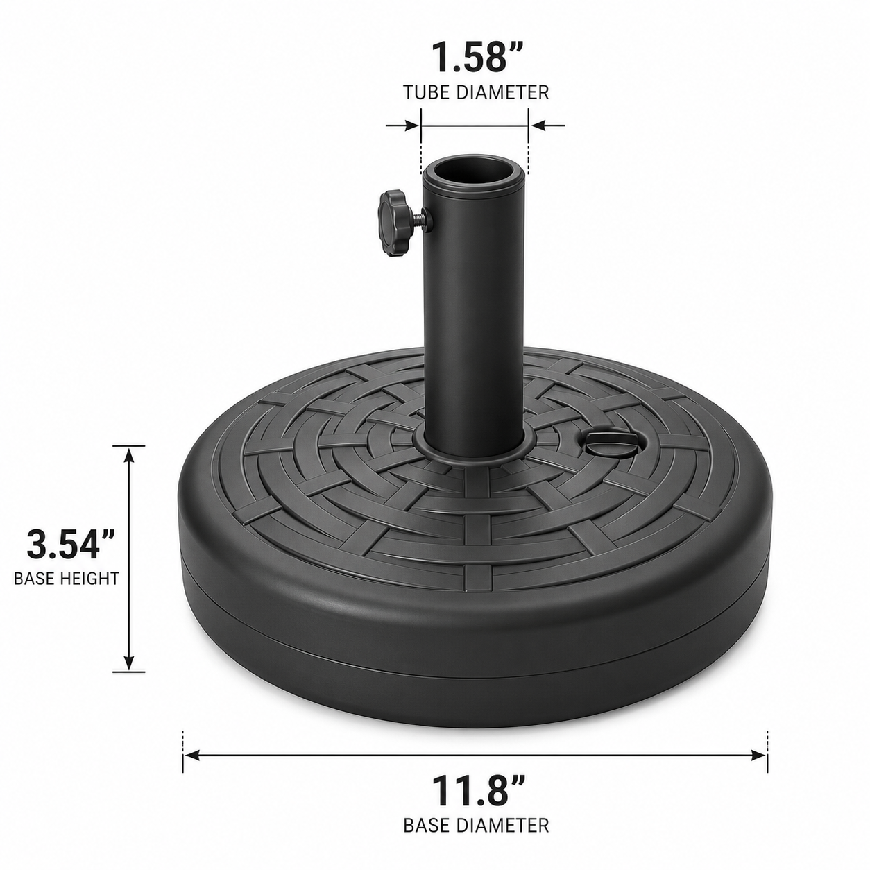 Sunnyglade 30LB Water-Filled Umbrella Base with Durable Steel Holder and Elegant Rattan Design for Outdoor Patio Garden Use