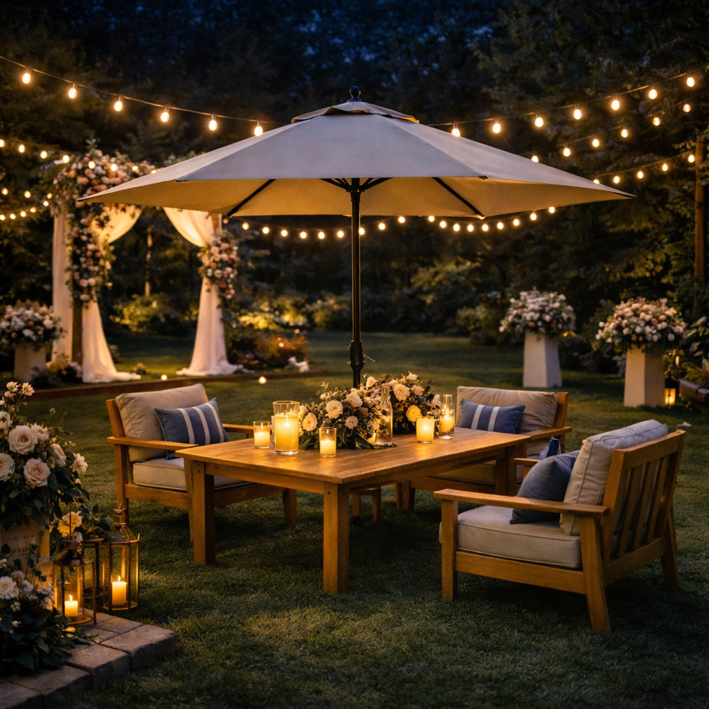 Sunnyglade 7.5ft Compact Patio Umbrella - Perfect for Small Spaces with Crank & Tilt