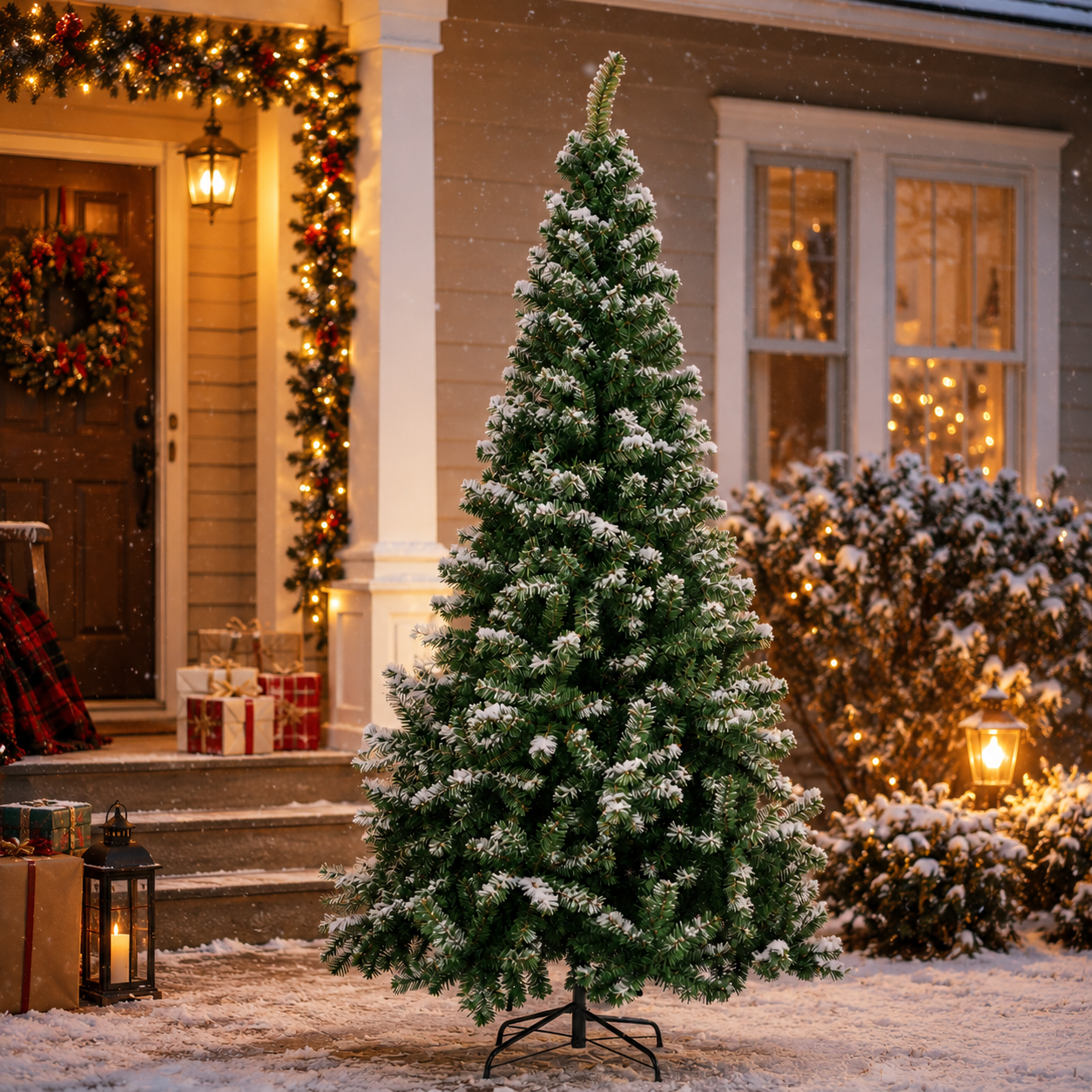 Sunnyglade Artificial Christmas Tree with Lush Realistic Branches & Easy Assembly