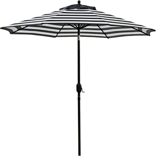 Sunnyglade 9ft Striped Patio Umbrella – Classic Outdoor Shade with Crank & Tilt