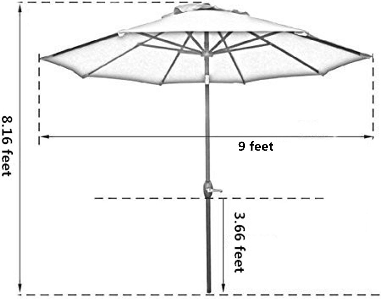Sunnyglade 9ft Outdoor Patio Umbrella – Strong, Stylish & Built for Everyday Shade