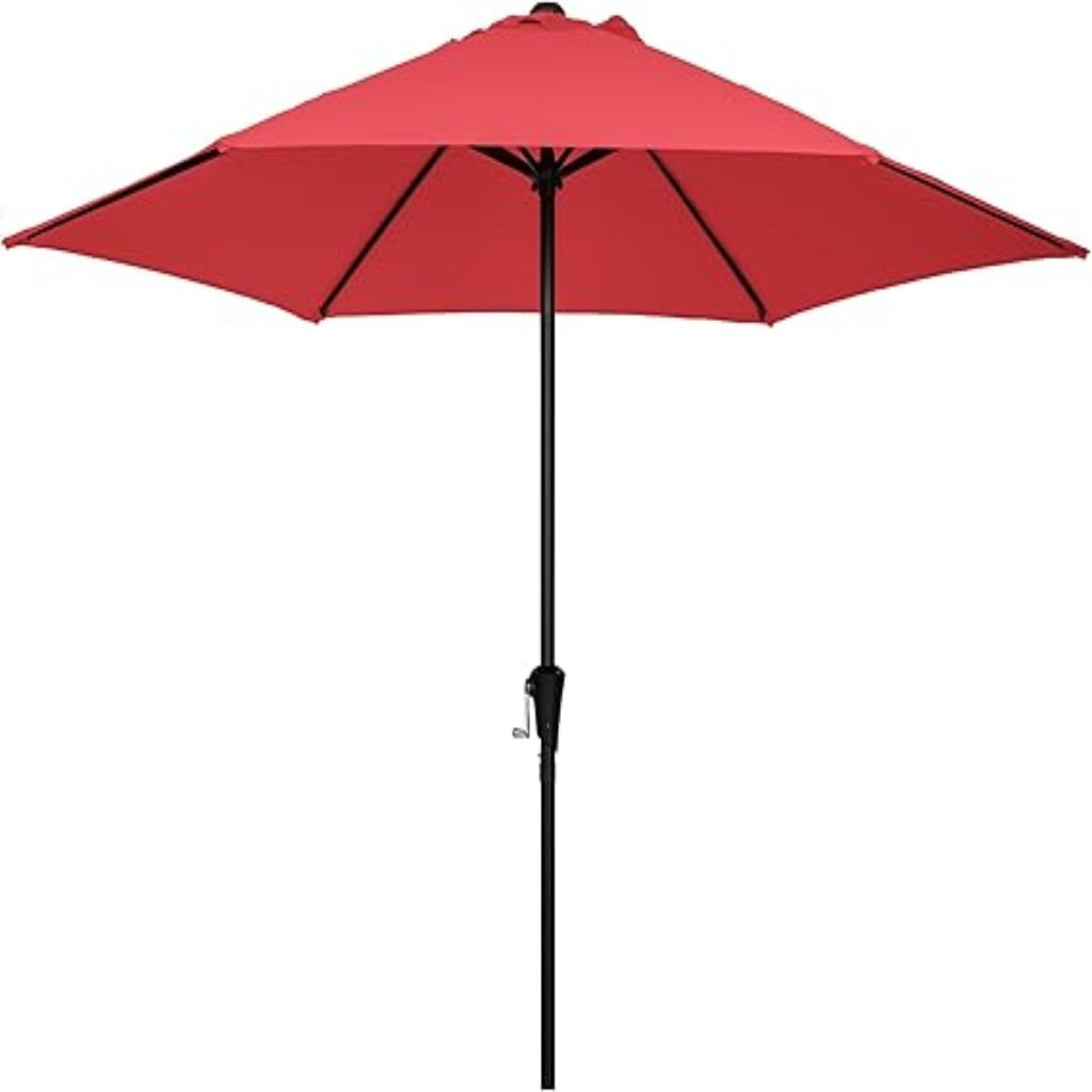 Sunnyglade 9FT Heavy Duty Lite Umbrella with Crank System and 6 Ribs for Patio