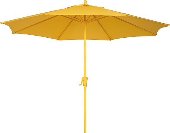 Sunnyglade 9ft Two-Tone Patio Umbrella - Fade-Resistant Canopy with Crank & Tilt