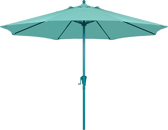 Sunnyglade 9ft Two-Tone Patio Umbrella - Fade-Resistant Canopy with Crank & Tilt