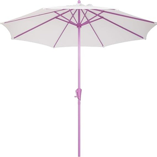 Sunnyglade 9ft Two-Tone Patio Umbrella - Fade-Resistant Canopy with Crank & Tilt