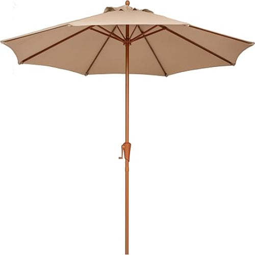 Sunnyglade 9ft Two-Tone Patio Umbrella - Fade-Resistant Canopy with Crank & Tilt