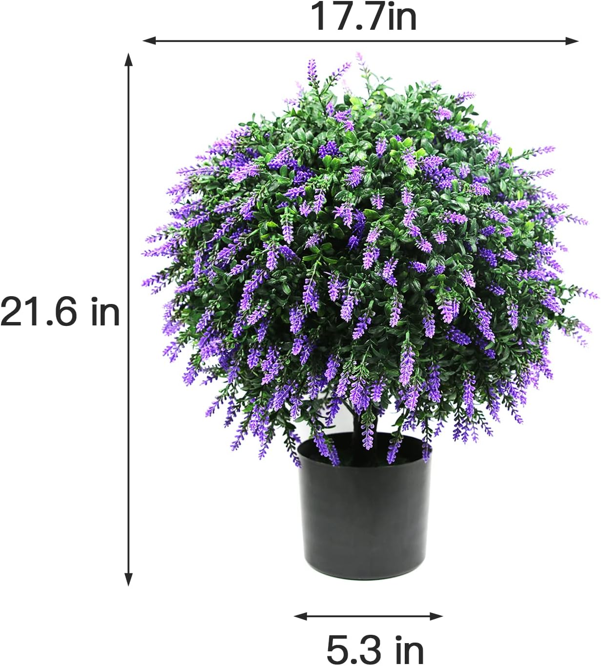 Sunnyglade 21.6” Tall Artificial Lavender Topiary Balls (Set of 2)