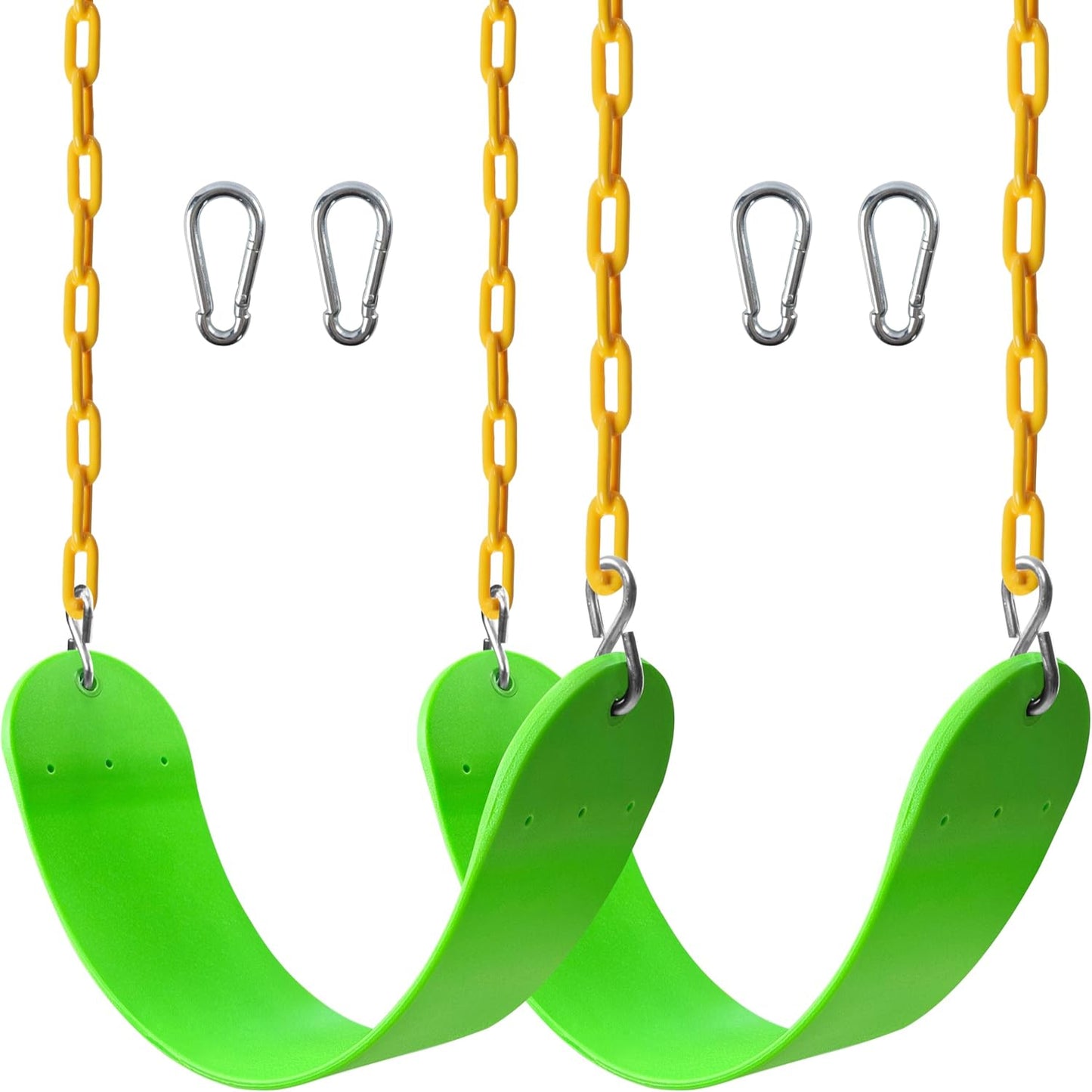 Sunnyglade 2-Pack Lime Green Heavy Duty Swing Seats 26.5x5.5 Inch with 66" Chains