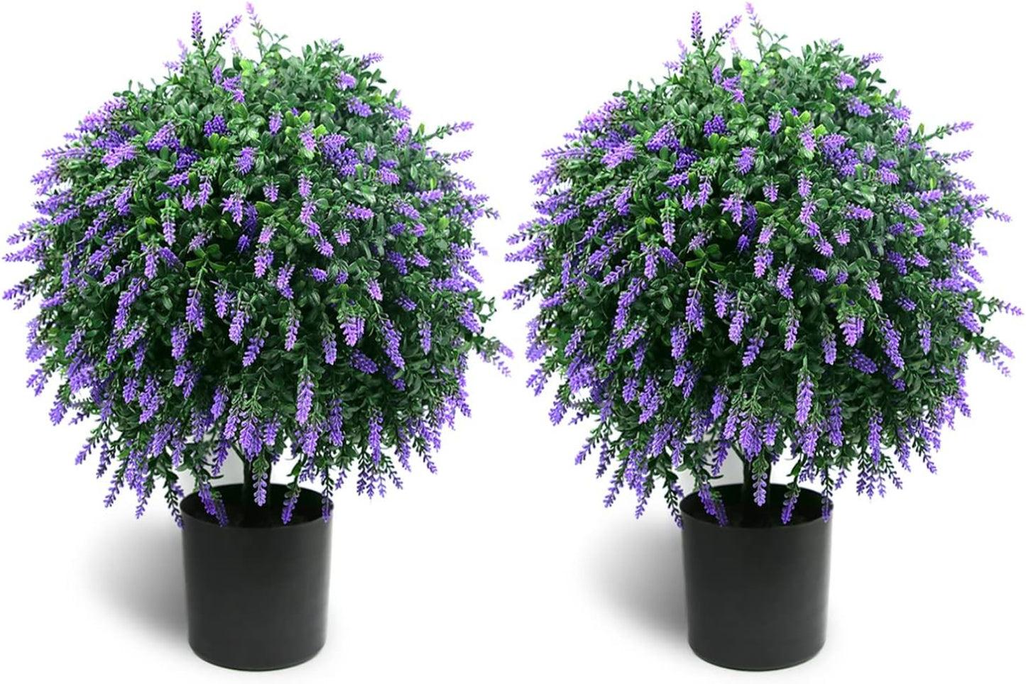Sunnyglade 21.6” Tall Artificial Lavender Topiary Balls (Set of 2)