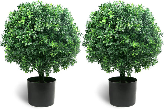 Sunnyglade 21.6” Tall Artificial Boxwood Topiary Balls (Set of 2)
