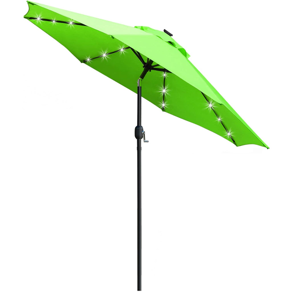 Sunnyglade 9ft Solar LED Patio Umbrella – Illuminated, Sturdy & Easy to Use